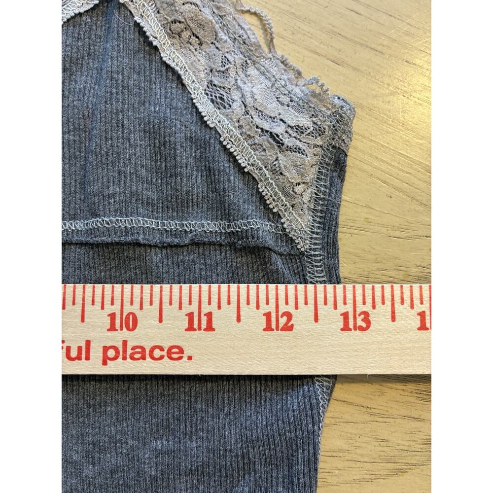Vintage XOXO Babydoll Cami Top Ribbed Bella Swan Lace Trim Y2K Coquette Grunge S - Picture 9 of 16